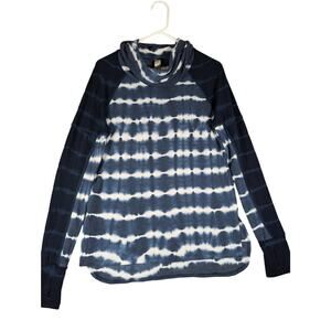Halcyon pullover top Sz S Tie dye blue white GUC Bust 38"